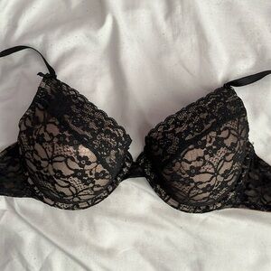 AERIE Black + Nude Lace Bra